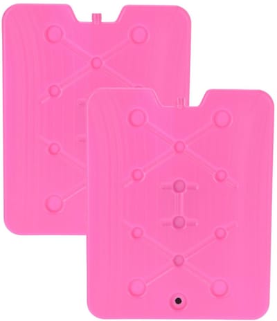 Excellent Houseware Koelelement Ice Pack - 2x - roze - plat - polyethyleen - 900 gram - 32 x 25 x 1 cm - schijf