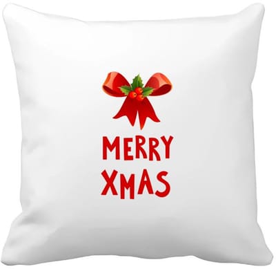 Akyol - kerst merry xmas strik en hulst Kussen hoes - Kerstmis - kerst beker - winter - kerst - christmas - kerst cadeau - 40 bij 40 cm