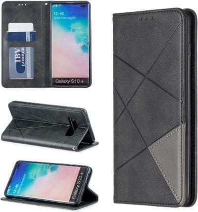 Book Case geschikt voor Samsung Galaxy S10 | Hoogwaardig PU Leren Hoesje | Lederen Wallet Case | Luxe Uitstraling | Telefoonhoesje | Pasjeshouder | Portemonnee | Zwart