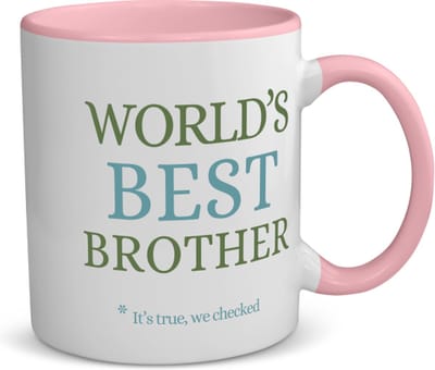 Akyol - world's best brother koffiemok - theemok - roze - Broer - een broer - verjaardagscadeau - cadeau voor broer - gift - kado - 350 ML inhoud