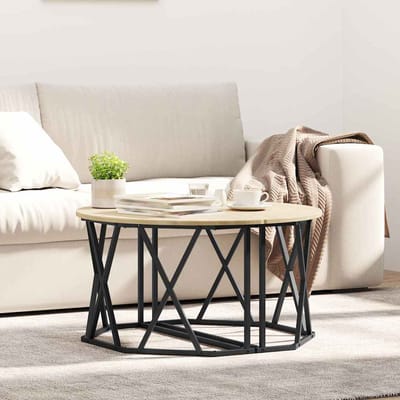 vidaXL - Salontafel - Sonoma - Eik - 80 - x - 80 - x - 42 - cm - Engineered - hout - en - staal