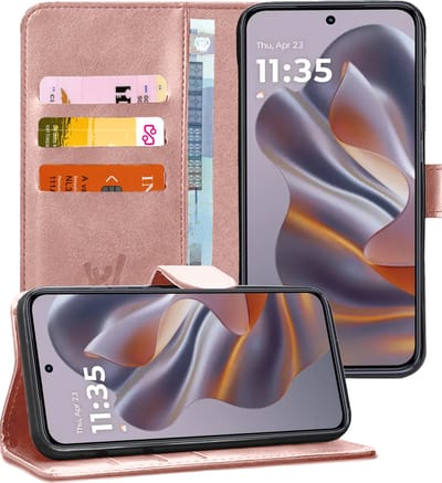 Hoesje geschikt voor Motorola Edge 50 Neo / Edge 60 Neo / Thinkphone 25 - Portemonnee Book Case Rosegoud