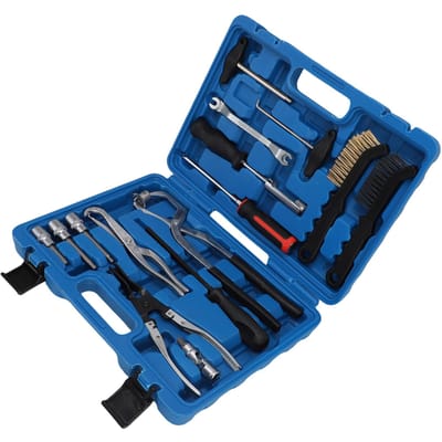 Kit d'outils pour freins à tambour Outil d'installation et de dépose de ressort de frein Pince Jeu d'outils avec étui de transport pour la réparation black