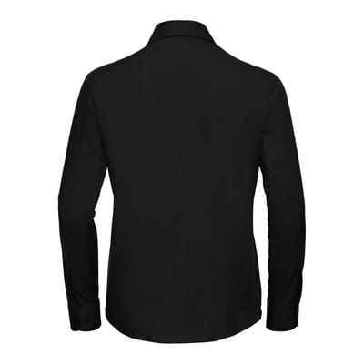 Russell Collection Dames/Dames Poplin Easy-Care Overhemd met Lange Mouwen (Zwart)