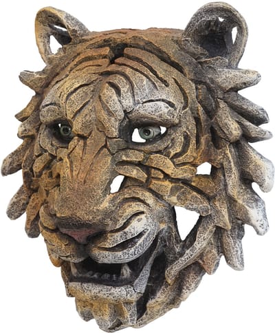 Decoratieve schedel MCW-H41, wanddecoratie hoofd trofee, polyresin indoor outdoor ~ tijgerkop 35cm