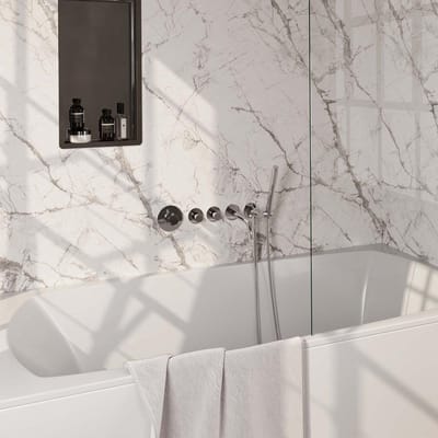Brauer Chrome Edition Thermostatische Inbouw Badkraan Uitloop - Staaf - Doucheslang - Wandaansluitbocht - Handdouche - Chroom