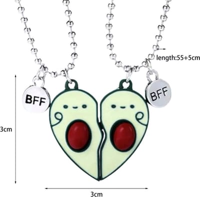 Akyol - vriendschapsketting - vriendschaps ketting - avocado ketting - avocado - kettin met avocado - vriendinnen ketting - bff - ketting voor 2 -meisjes ketting - cadeau voor vriendin - best friends -cadeau - bff ketting