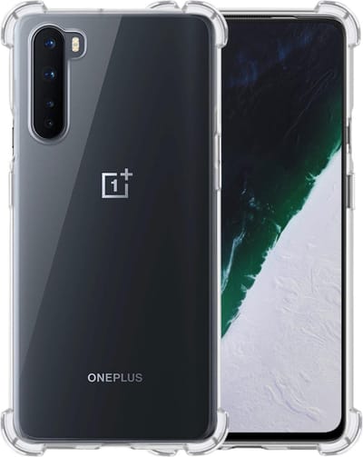 Hoesje - Geschikt voor OnePlus Nord - Sterk & Shockproof - Siliconen Shock Case - Hoes Cover - Telefoonhoes - Transparant