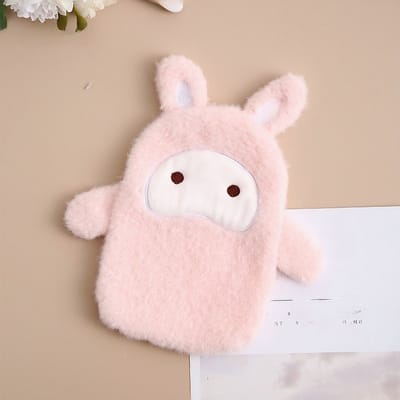 DAEBAK Koreaanse Licht Roze Konijn Ogen Open Mini Waterkruik - Licht Roze Fluffy Waterkruik - 350ml - Voor op werk - Onderweg - Klein - Koreaans - Rabbbit - Korean - Kinderkruik