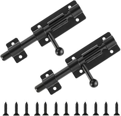 Dailygoods- Deurvergrendeling 4 inch - Roestvrij Staal 304 - Schuifslot - Boutgrendel - Hangslotgeschikt - 2 Stuks - Slot