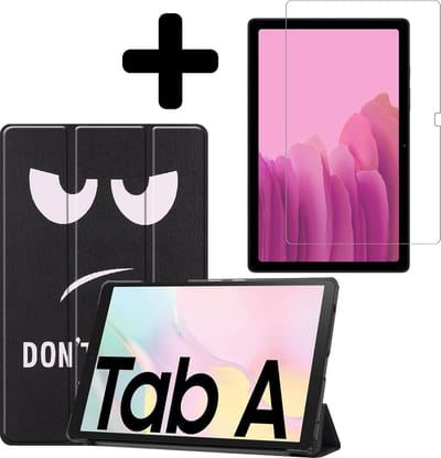 Hoes - Geschikt voor Samsung Galaxy Tab A7 (2020) - Met Screenprotector - Trifold Bookcase - Hard Cover - Hardcover Book Case - Tablet Hoesje - Don't Touch Me
