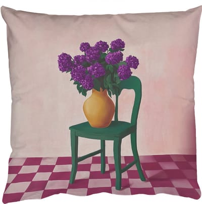 Sierkussens - Kussentjes Woonkamer - 50x50 cm - Stoel - Vaas - Bloemen - Geblokt