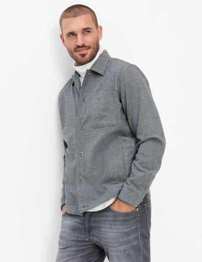 Brax Heren Shirt  Style LUCA grey, mediumgrijs, maat M