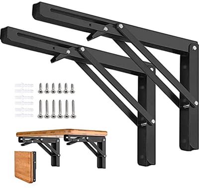 Opvouwbare Plankbeugels 18 Inch - 2 Stuks - Heavy Duty Inklapbare Wandbeugels voor Planken, Garage, Kleding en Planten