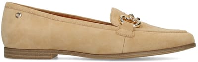 No Stress - Dames - Beige suède loafers met gouden chain - Maat 36