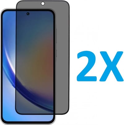 Screenprotector Glas - Privacy Tempered Glass Screen Protector Anti-Spy Geschikt voor: Samsung Galaxy A35 - 2x