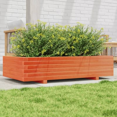 vidaXL - Plantenbak - 110x60x26,5 - cm - massief - grenenhout - wasbruin