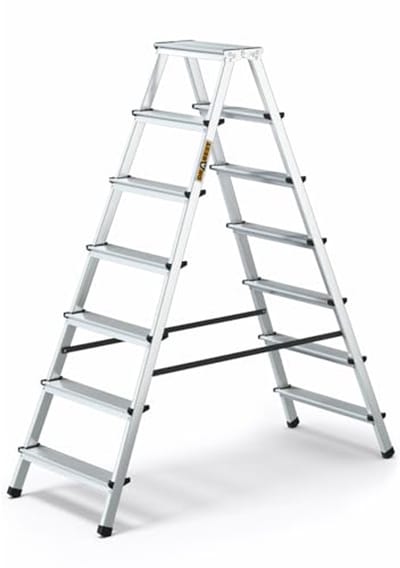 7-traps Aluminium Opvouwbare Huishoudtrap - Steiger met Werkplatform - Multifunctionele Ladder - Veiligheidsladder tot 125 kg