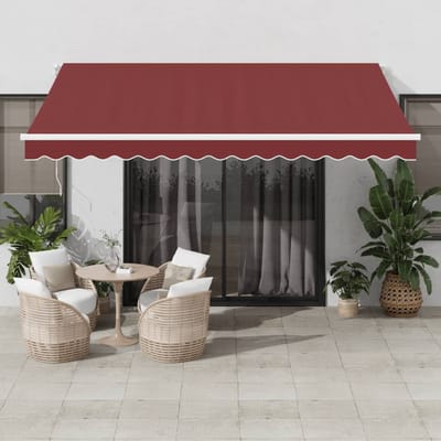 vidaXL - Uitschuifbare - luifel - Bordeauxrood - 400 - × - 350 - cm