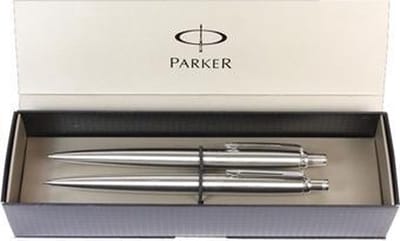 giftbox Parker Jotter Steel CT balpen en vulpotlood
