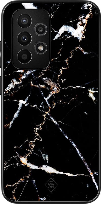 Casimoda® hoesje - Geschikt voor Samsung Galaxy A52 5G - Marmer Zwart - Zwart TPU Backcover - Marmer - Zwart