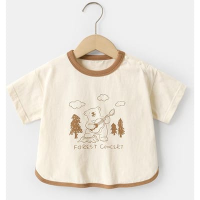 Babykleding Casual T-shirts met korte mouwen Zomerkleding Jongens Meisjes Baby Kinderen Kinderen Zomer Tops met halve mouwen 120cm beige