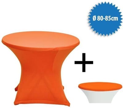 Cover Up Terrastafelrok Stretch - Ø80-85cm - Incl. Topcover - Oranje