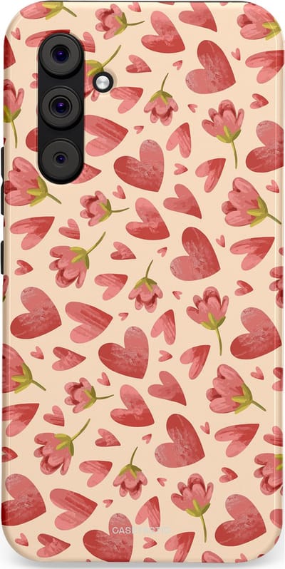Casetastic Hoesje Geschikt voor Samsung A54 (5G) - Stijlvolle Beschermende Duo-layer Case - Verbonden Hartjes
