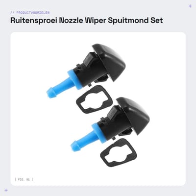 Dailygoods- Ruitensproei Nozzle - 2 Stuks - Voorruit Spuitmond - Kunststof - 44x22x16mm - Geschikt voor Jeep Patriot 2009-2017 - Sproeimond