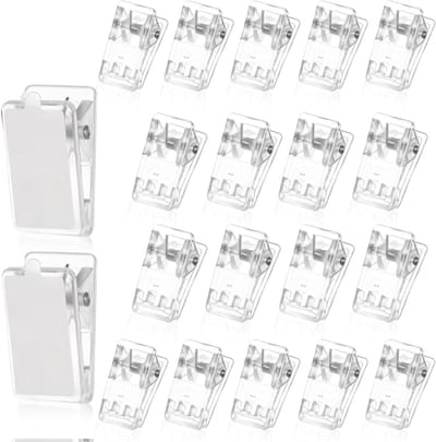 Set van 20 Transparante Plastic Klemmen voor Foto's, Muurdecoratie en Organisatie in Huis en Kantoor