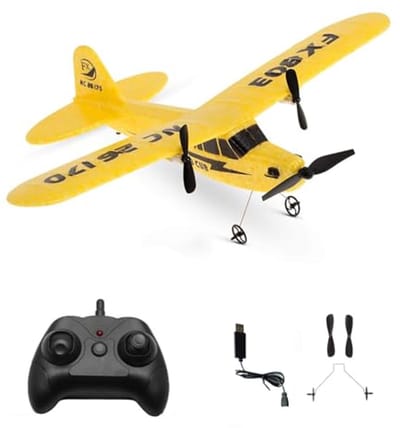 RC Vliegtuig voor Kinderen en Beginners - 2.4G 2 CH Ready to Fly | Elektrisch Zweefvliegtuig | USB Oplaadbaar Speelgoed