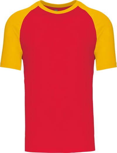 Kariban Baseball - Tweekleurig t-shirt K330 - Red / Yellow - XL