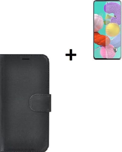 Samsung Galaxy A72 Hoesje - Samsung Galaxy A72 Screenprotector - Samsung A72 Hoes Wallet Bookcase Zwart + Screenprotector