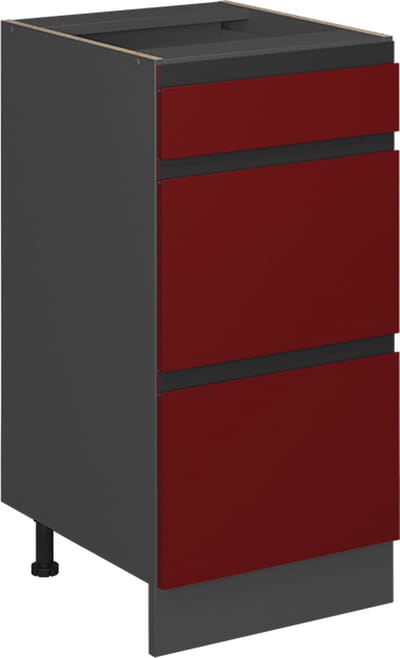 Vicco R-Line Keukenonderkast – 40 cm J-vorm, met laden, zonder werkblad Rood