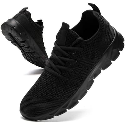 Lichtgewicht Casual Herenschoenen Antislip Comfort Ademende Sneakers Outdoor Hardloopschoenen voor Heren Push Maat Mesh Schoenen 40 black