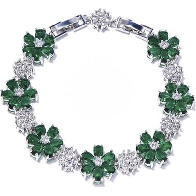 Meisjes hebben het geld om uit te geven Luxe Zirkonia Armbanden, en Dames High End Mode Armbanden met Smaragden zijn Onuitwisbaar. gray