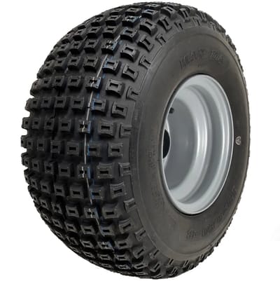 18x9,50-8 ATV-band met noppen, gemonteerd op stalen velg, 4-laags, quad, 25 mm kogellagers