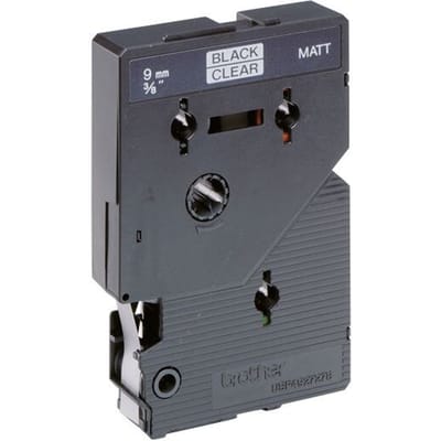 Brother TC-M91 tape zwart op transparant 9mm x 7,7m (origineel)