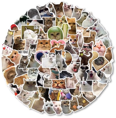 100 grappige Kat Stickers - Poes - Dieren Sticker - Meme