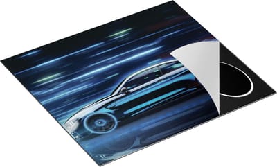 Chefcare Inductie Beschermer Zwarte Sportwagen Auto - 60x50 cm - Afdekplaat Inductie - Kookplaat Beschermer - Inductie Mat