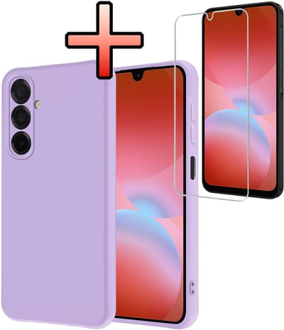 Hoesje - Met Screenprotector - Geschikt voor Samsung Galaxy A26 - Sterk & Shockproof - Back Cover - Siliconen Case - Telefoon Hoes - Lila