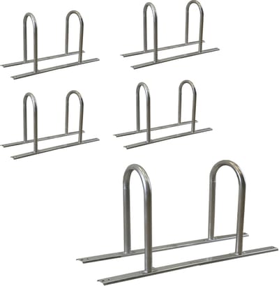 TRUTZHOLM - Fietsenrek Type U - Set van 5 - 140 x 88 cm - Tot 20 Plaatsen - Vrijstaand - Thermisch Verzinkt - Staal