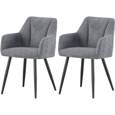 Furnilux Bella fauteuil antraciet set van 2 stijlvol design voor woonkamer