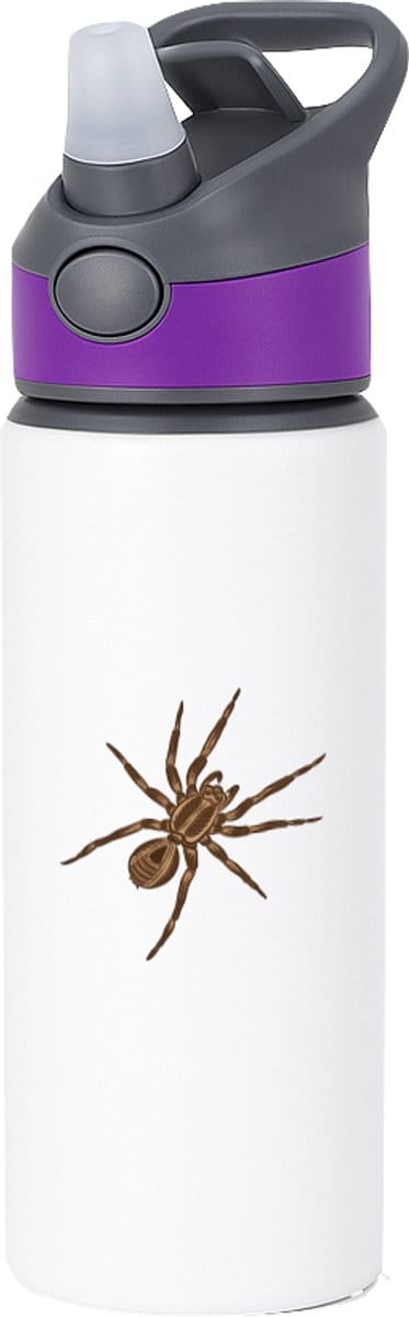 Hacebo® - Spinnen waterfles met rietje paars - Insecten - Dieren liefhebbers - Spin - vogelspin - tarantula - water fles - 650ML