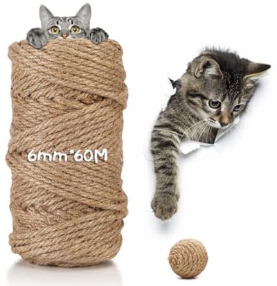 Sisal Touw voor Krabpaal - 6 mm x 60 m | Natuurlijke Vezels voor Duurzaam Gebruik