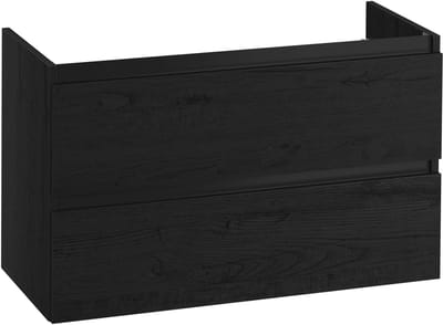 Saqu Gaia wastafelonderkast 100x39,5x60cm eiken zwart – zwarte greeplijst