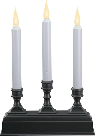 Venster Kandelaar - Raam Decoratie - Feestelijke Sfeer - Automatische Timer - 9x12.7 Inch - Antiek Brons