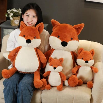 1/35-90cm Zacht Pluizig Vos Pluche Speelgoed Schattig Cartoon Dier Knuffelpop Valentijnsdag Cadeau Kawaii Sofa Decoratie Kussen 35CM red