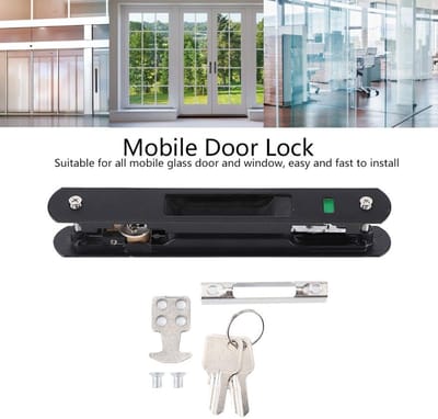 Dailygoods- Schuifdeurslot Enkelzijdige Vergrendeling - Roestvrij Stalen Behuizing - Toepassing voor Mobiele Deuren - Inclusief Sleutels - Afmetingen 20 x 2,8 cm - Deurslot