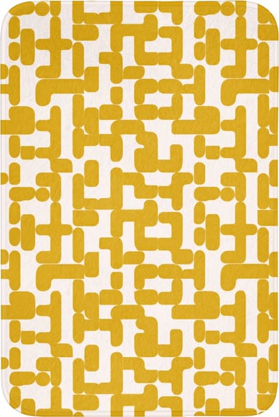Badmat 60x90 cm - Antislip - Geel - Beige - Patroon - Badmatten voor badkamer - Badkamermat - Douchemat - Badkamer mat